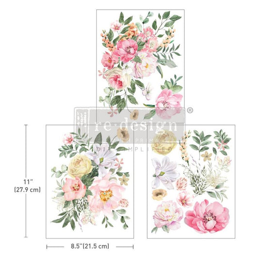 Re-Design With Prima® Middy Transfer - Bouquet for My Love - 3 Sheets, 8.5x11"