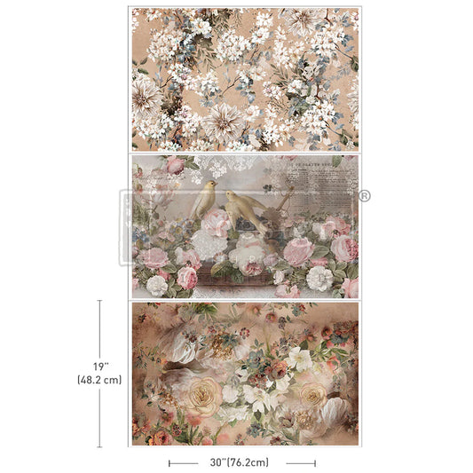 Re-Design With Prima® Decoupage Tissue Paper - Romance in Bloom 3 Sheets 19.5x30"