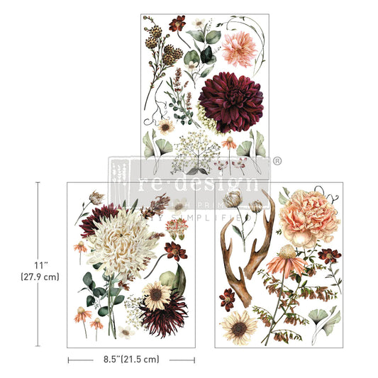 Re-Design With Prima® Middy Transfers - Willow Way - 8.5x11" 3 Sheets