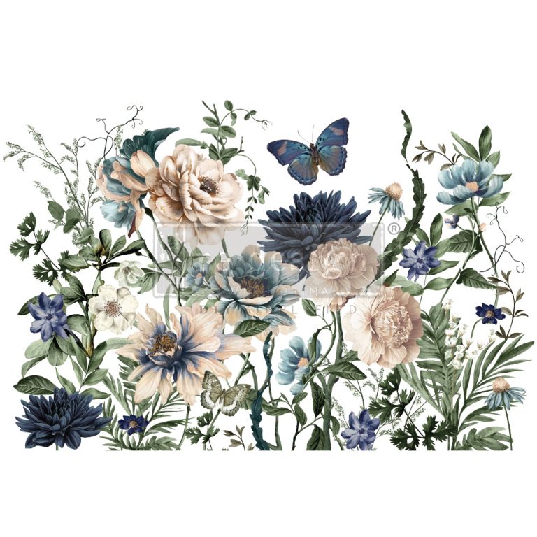 Re-Design With Prima® Decor Transfers : Cerulean Blooms 24x35"