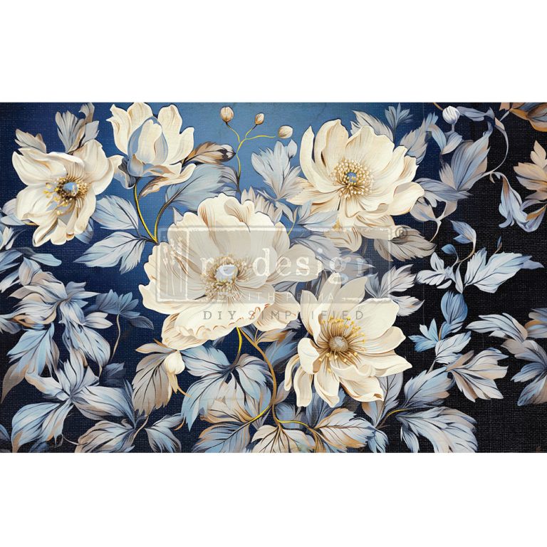 Re-Design With Prima®  Decoupage Decor Tissue Paper : Cerulean Blooms I 19.5x30"