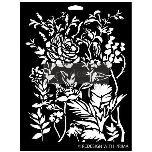 Re-Design With Prima® Decor Stencil : Cerulean Blooms 9x12"