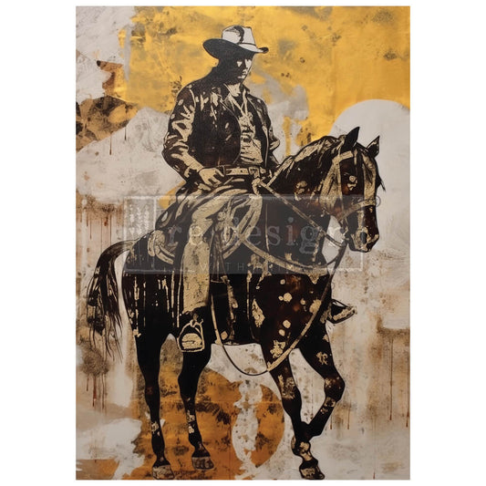 A1 Decoupage Fiber Cowboy Calvary 23.4x33.1