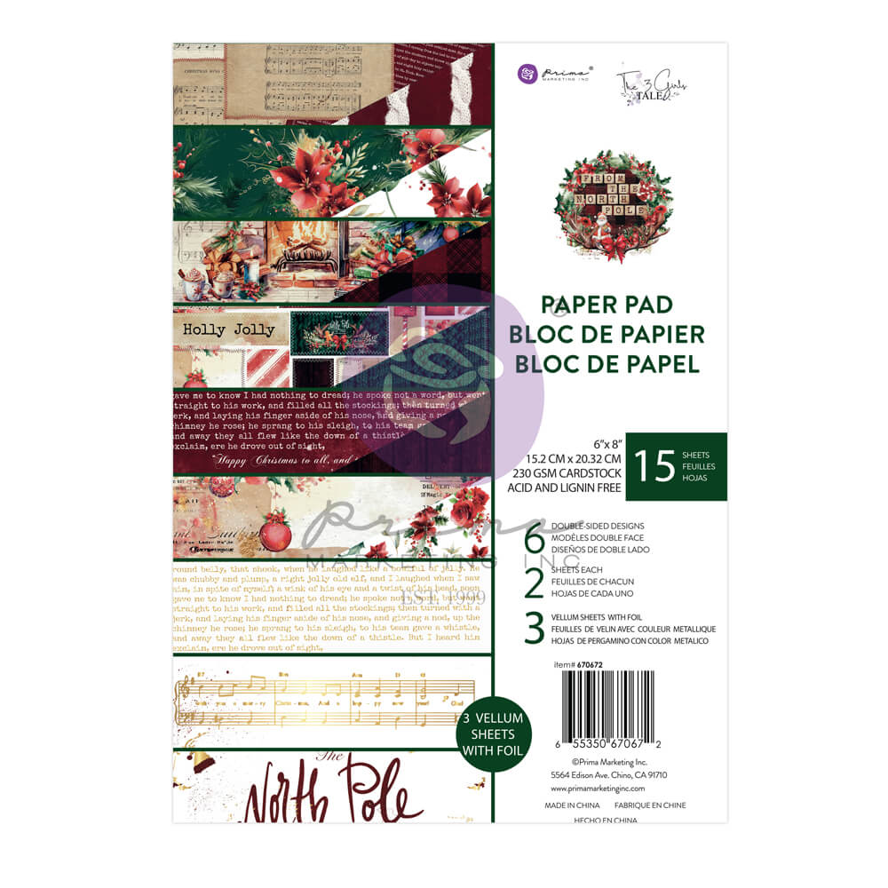 Prima Marketing - From the North Pole Collection 6x8 Paper Pad