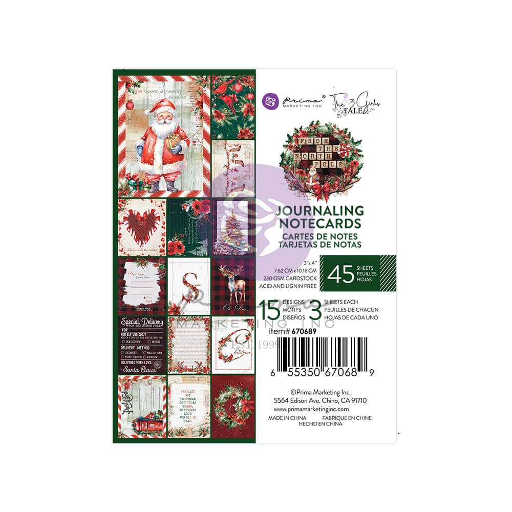 Prima Marketing 3 Girls Tale - From the North Pole Journaling Notecards