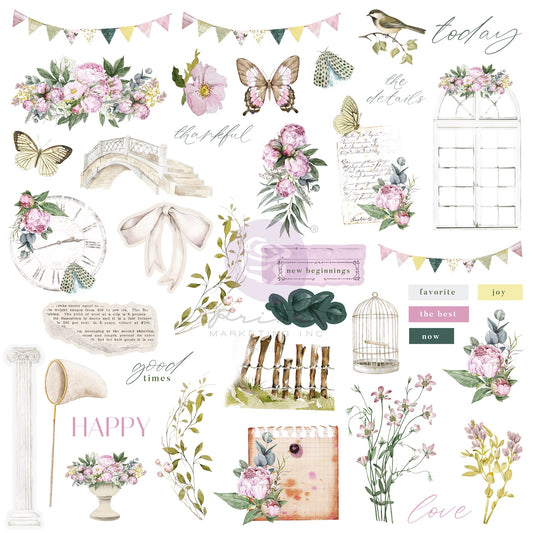 Prima Marketing - Serene Petals Collection Ephemera 78 Pcs