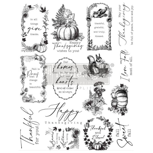 Re-Design With Prima® Decor Clear Stamps - Fall Sweet Fall 8.5x11"