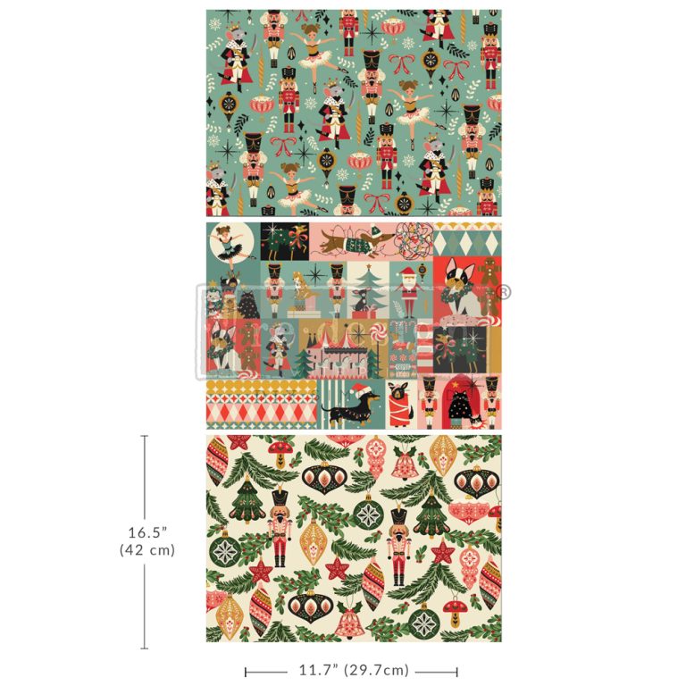 Re-Design With Prima® A3 Decoupage Fiber - Nutcracker Happiness 11.7x16.5" 3 Sheets