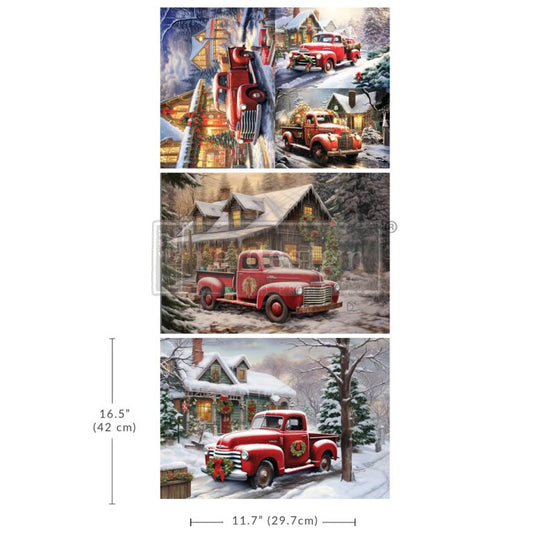 Re-Design With Prima® A3 Decoupage Fiber - Christmas Cargo 11.7x16.5" 3 Sheets