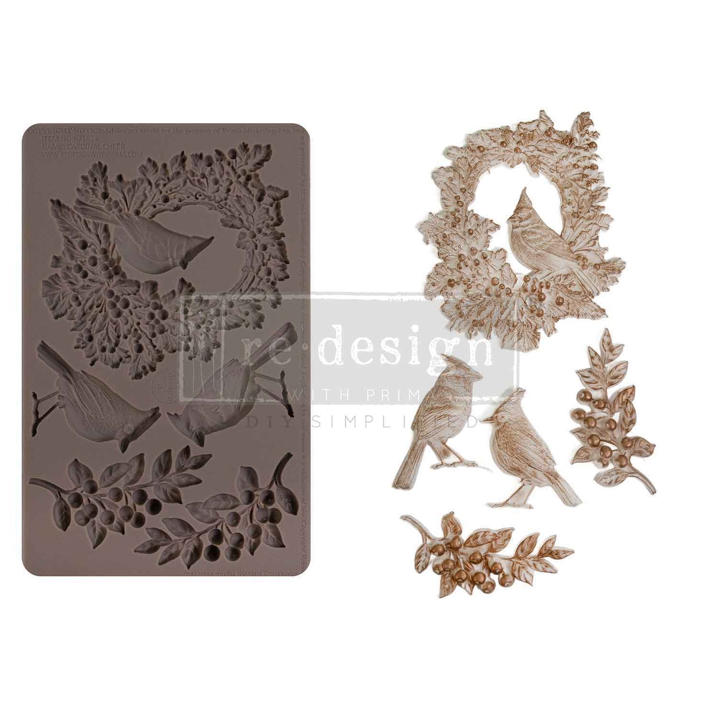 PRE-ORDER Re-Design With Prima® Decor Moulds  – Cardinal Cheer 5x8"