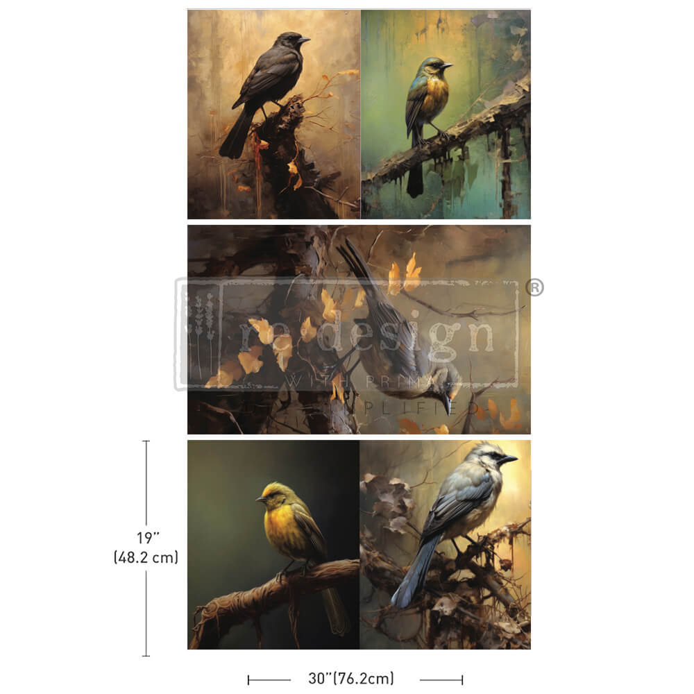 Re-Design With Prima® Decoupage Decor Tissue Paper - Avian Dreamscape 19.5x30" 3 sheets