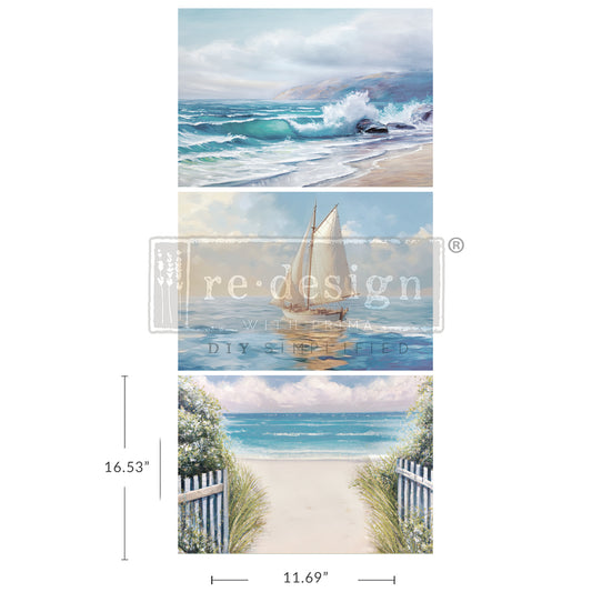 Re-Design With Prima® A1 Decoupage Fiber : Seascape Melody 11.7x16.5"