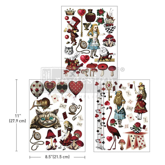 Re-Design With Prima® Middy Transfer - Wonderland Impressions  3 Sheets, 8.5"x11"