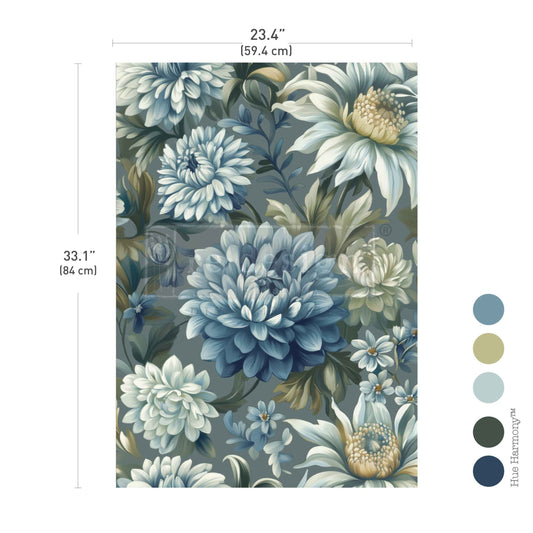 Re-Design With Prima® Decoupage Fiber A1 - Mystic Blue Florals