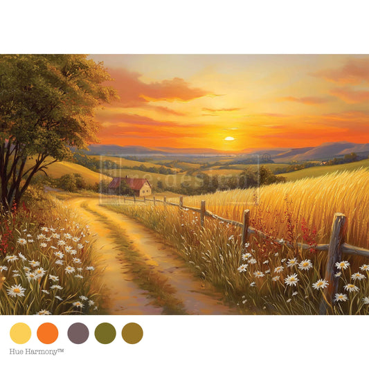 Re-Design With Prima® A3 Decoupage Fiber - Sunset Haven  11.7x16.5"