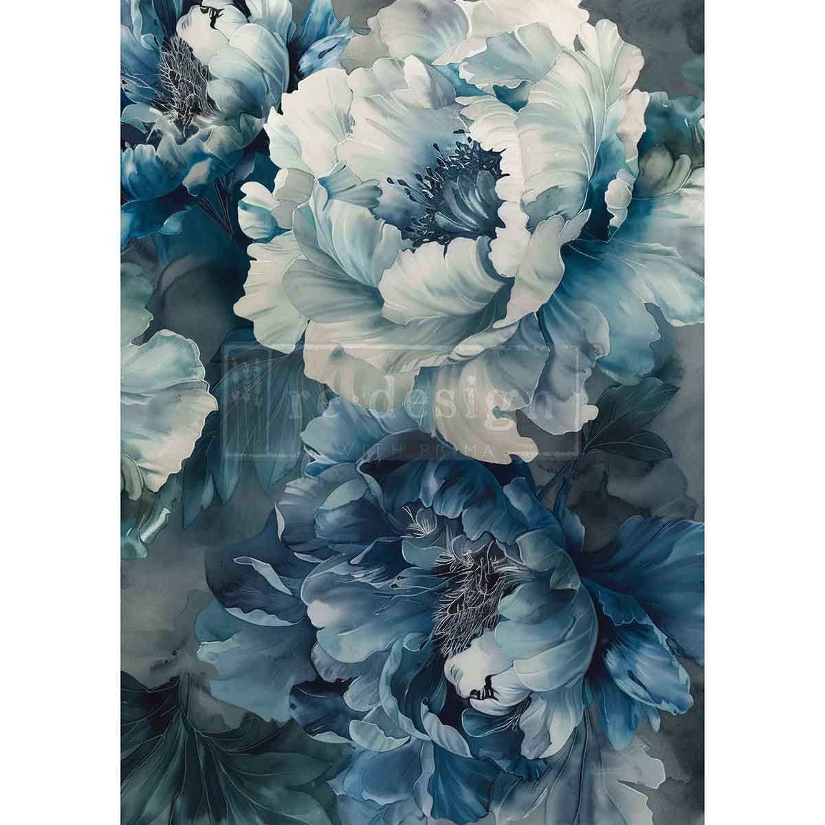 Re-Design With Prima® A3 Decoupage Fiber - Sapphire Peony 11.7x16.5"