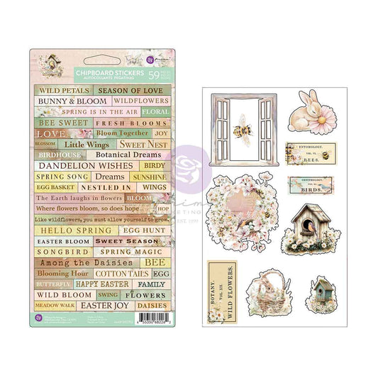 Prima Marketing - Among the Wildflowers Chipboard Stickers 59pcs