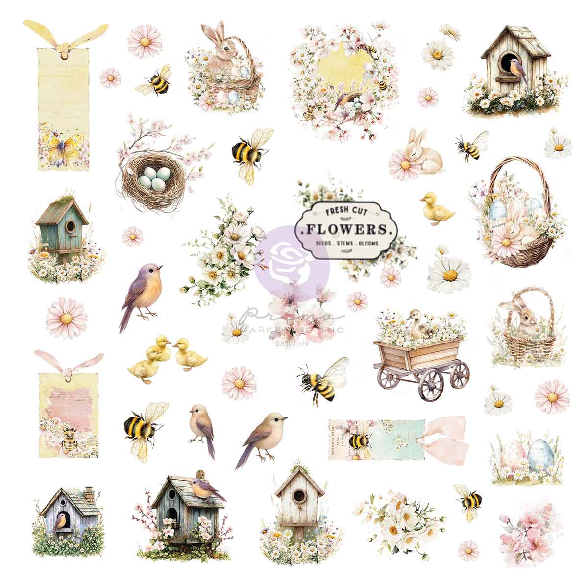 Prima Marketing - Among the Wildflowers Ephemera, Spring Bits 96pcs