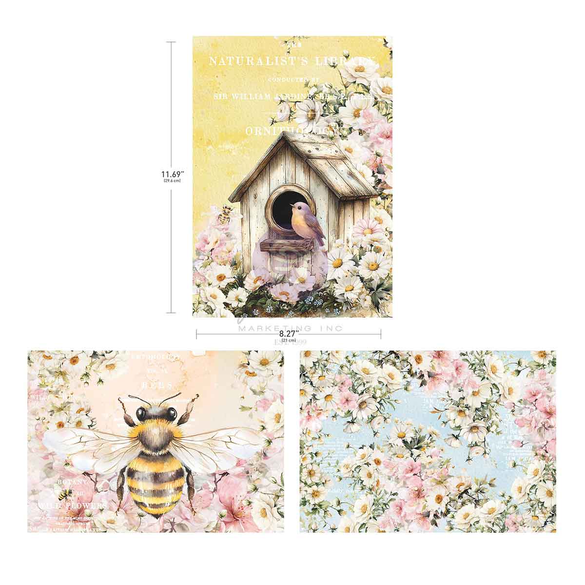 Prima Marketing - Among the Wildflowers A4 Decoupage 3 sheet 8.3x11.7"