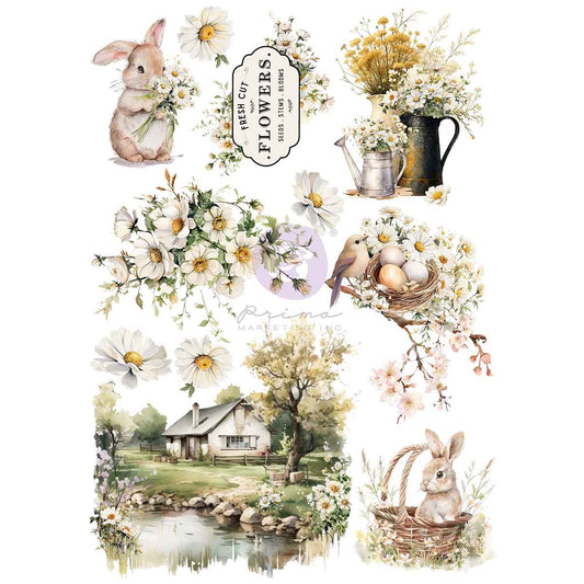 Prima Marketing - Among the Wildflowers A4 Transfer 8.3x11.7"