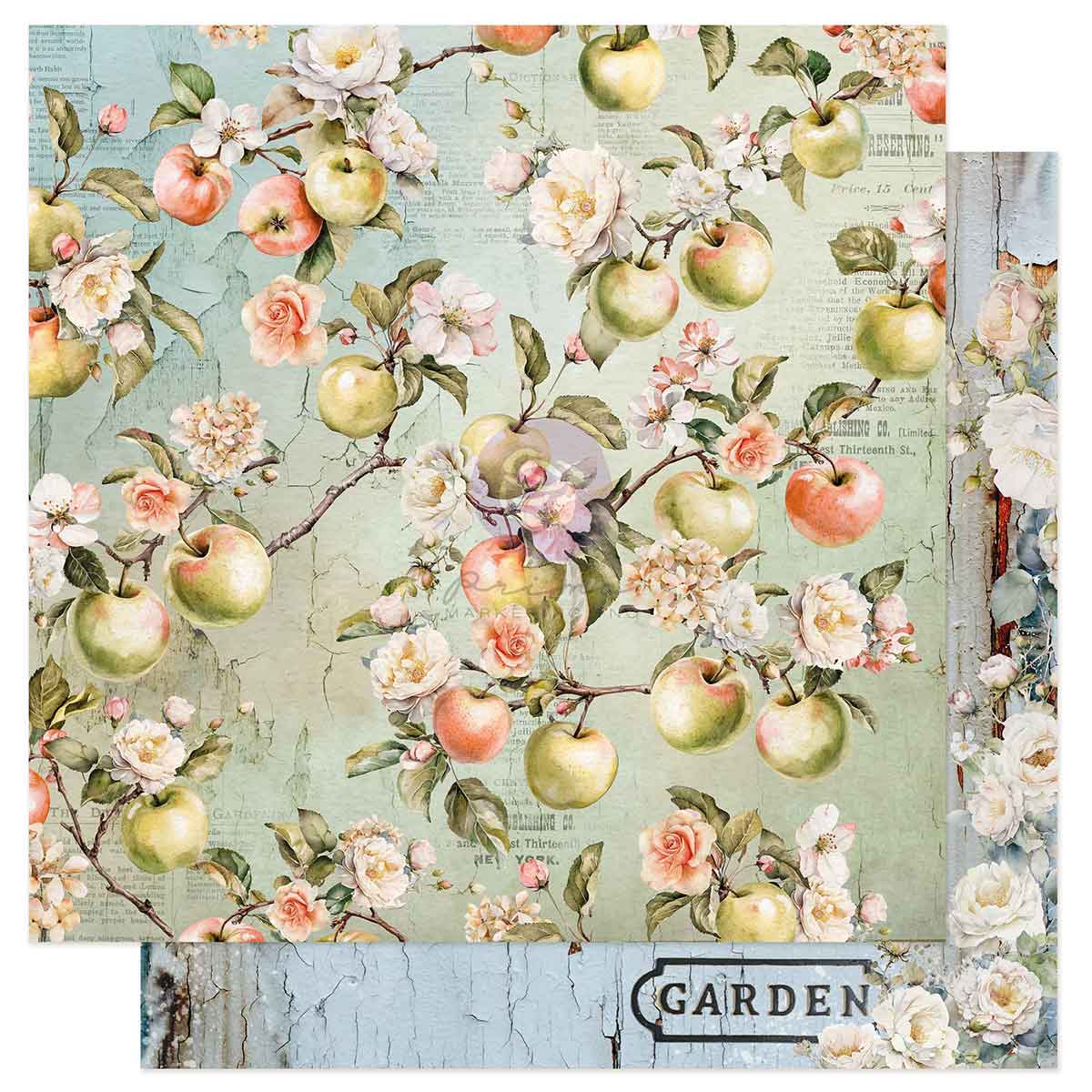 Prima Marketing - Homegrown 12x12 Paper Sheet, Apple Orchard