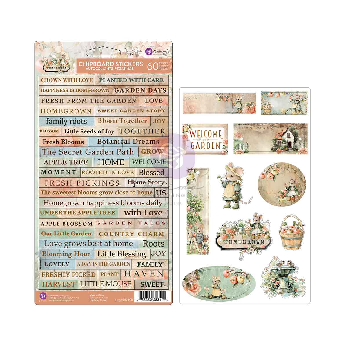 Prima Marketing - Homegrown Chipboard Stickers 60pcs