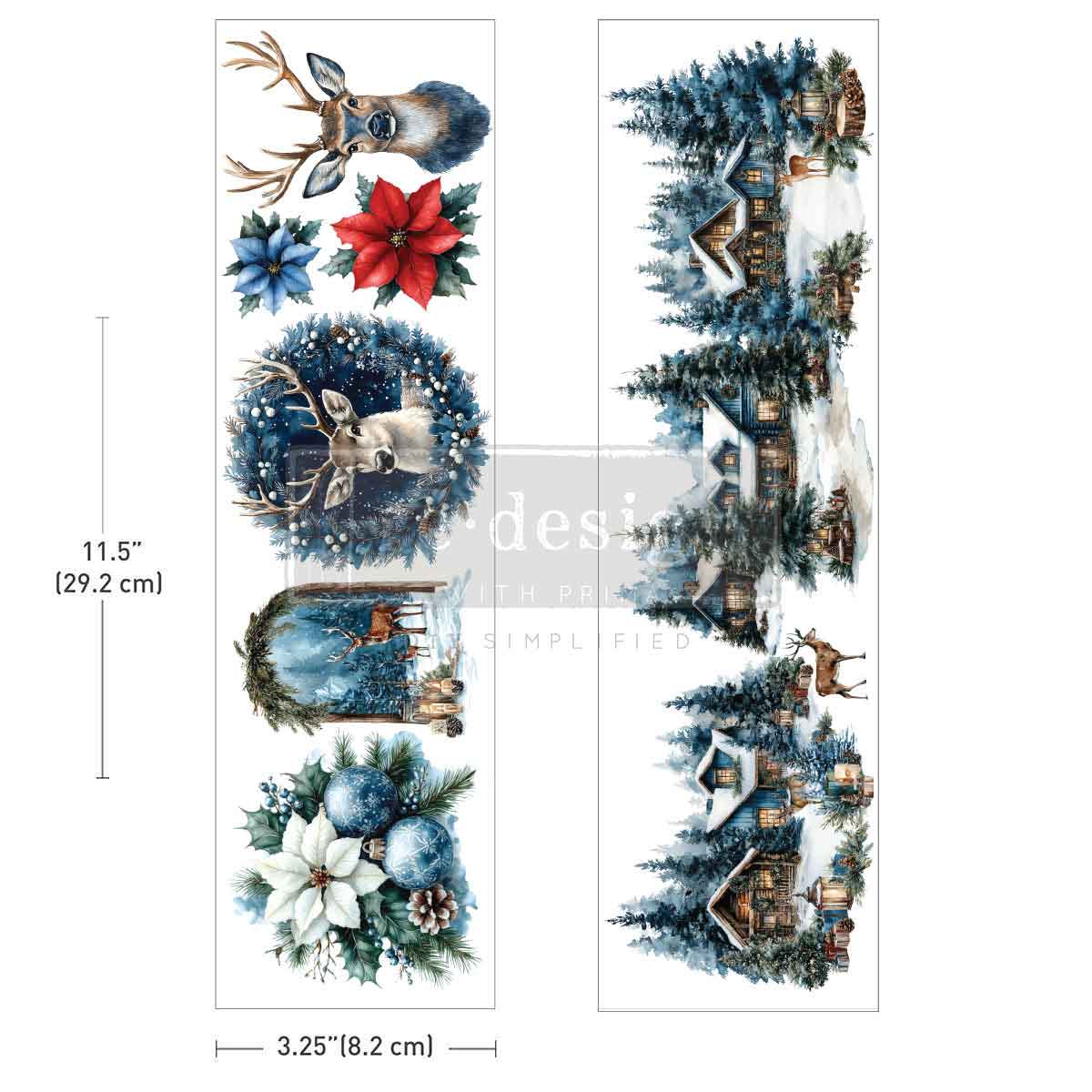 Re-Design With Prima® Luxe Transfers - Blue Ridge Winter 3.25x11.5"