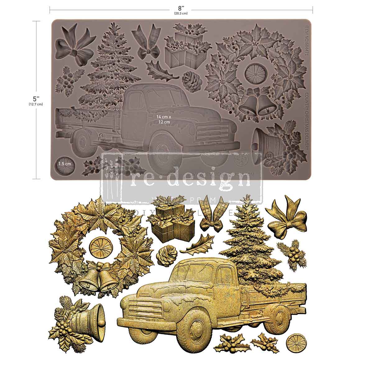 Re-Design With Prima® Decor Mould - Country Christmas Delivery 5x8"