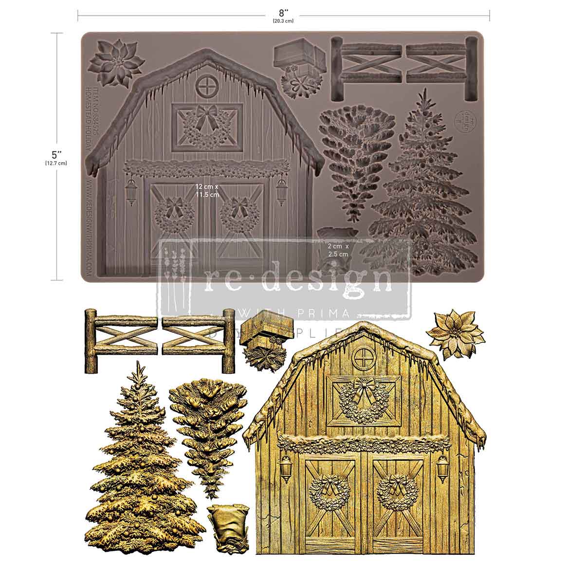 Re-Design With Prima® Decor Mould - Homestead Holiday 5x8"