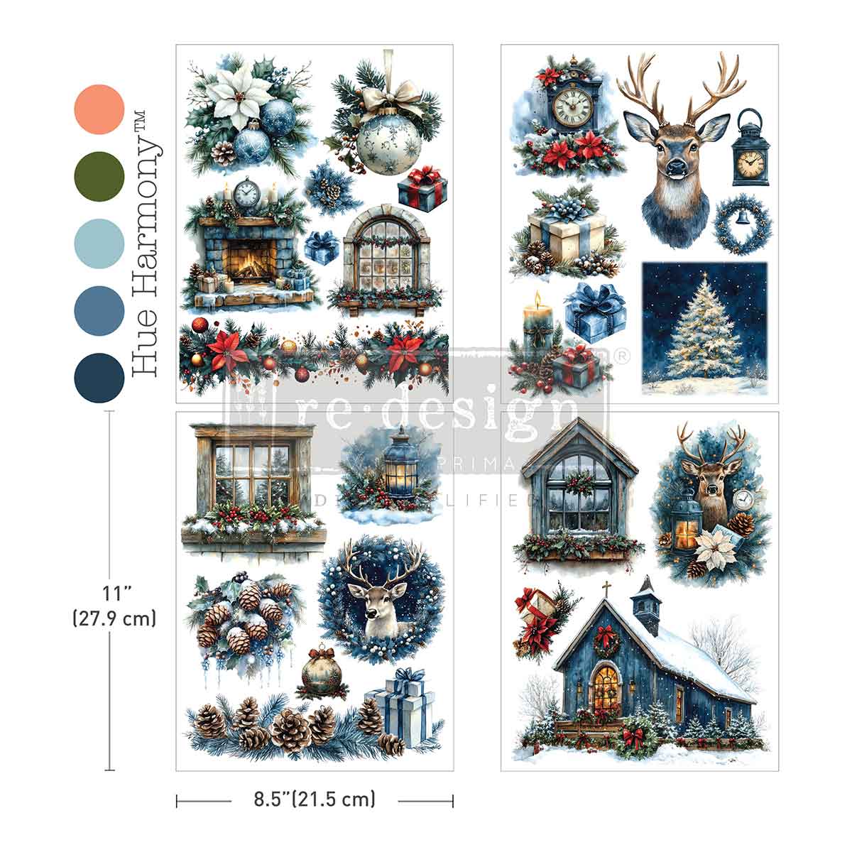 Re-Design With Prima® Middy Transfers - Quiet Country Blue 8.5x11"