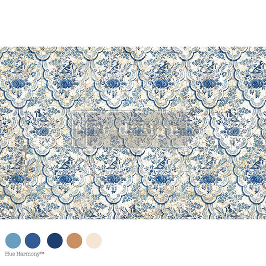 Re-Design With Prima® Decoupage Fiber - Delft Aviary 19.5x30"
