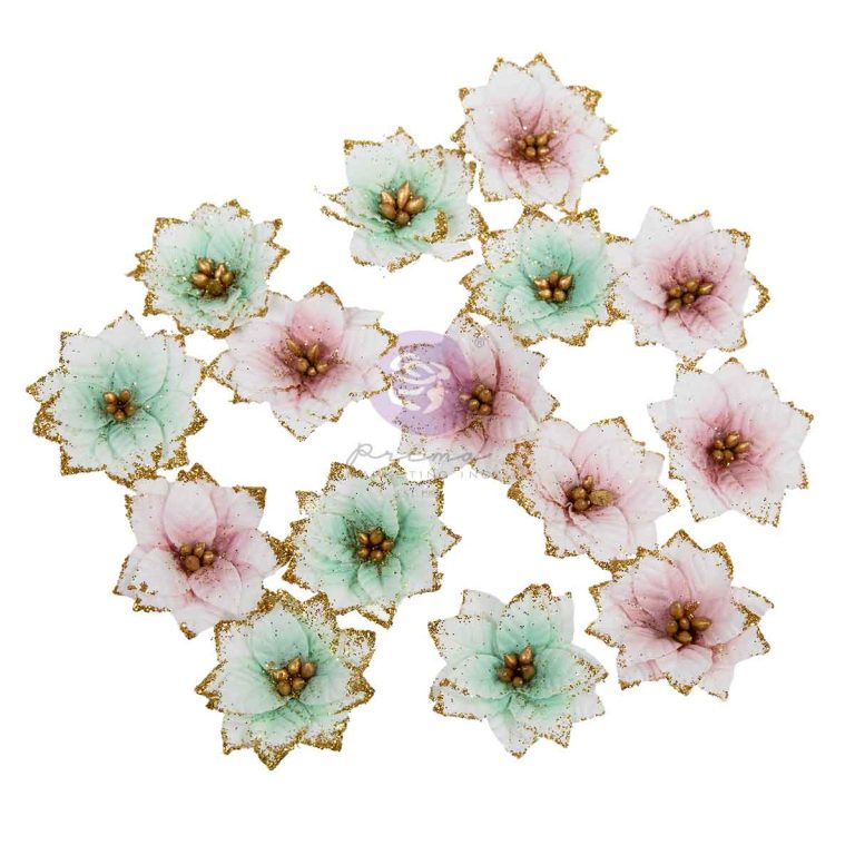 Prima Marketing - Christmas Blush Collection Flowers Snowy Morning 20 Pcs