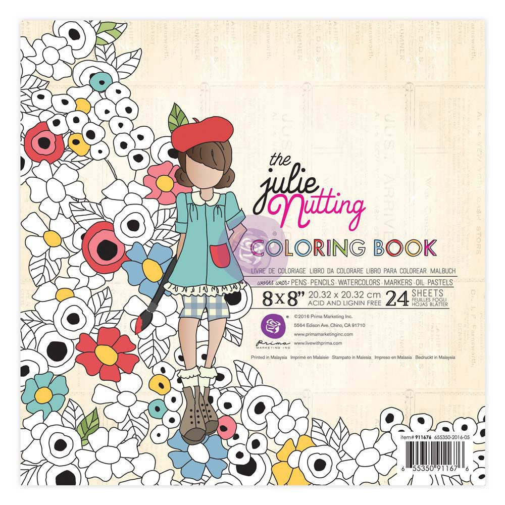 Prima ~ Julie Nutting Colouring Book 8x8"