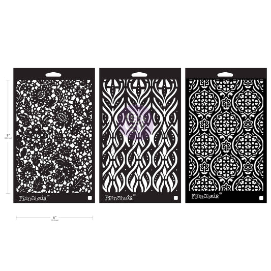 Finnabair - Limited Edition Stencil Set - Victorian Tiles 3pcs 6x9"