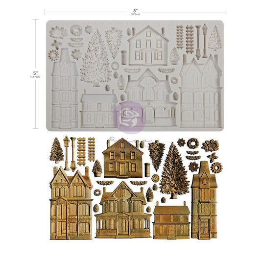 Finnabair Decor Mould Winter Town 5x8"