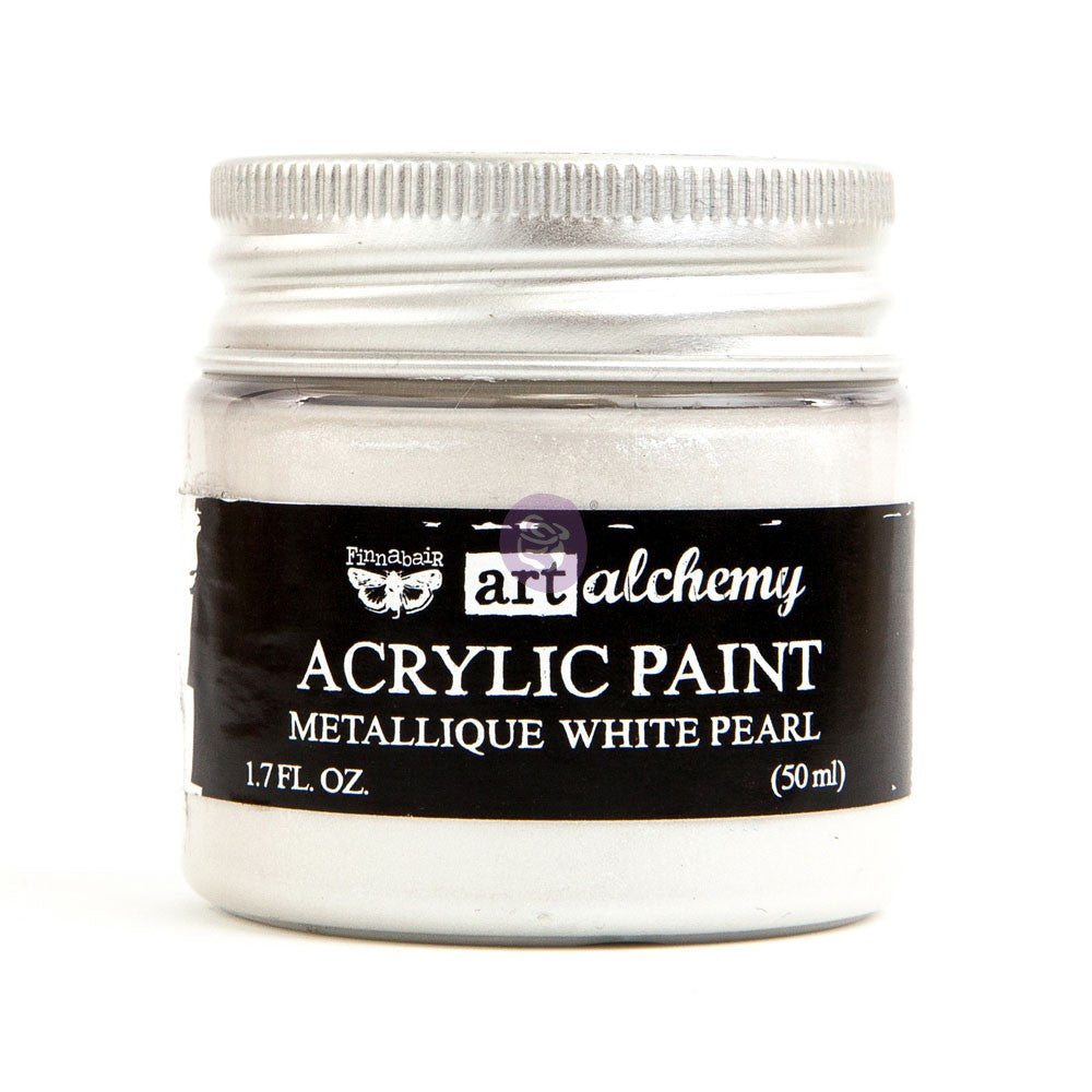 Finnabair Art Alchemy Metallique White Pearl Acrylic Paint 50 ml