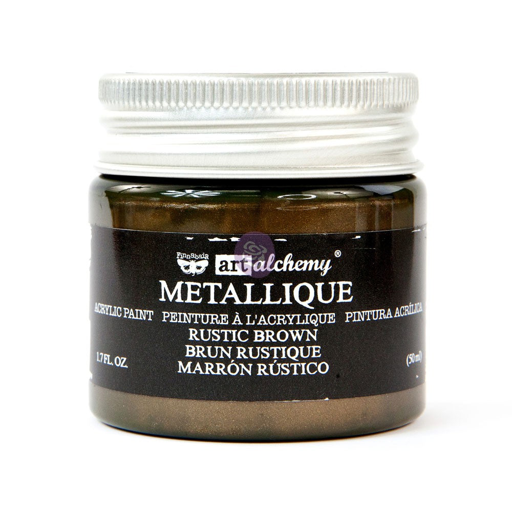 Finnabair Art Alchemy Metallic Rustic Brown Acrylic Paint 50 ml