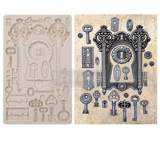 Re-Design With Prima® Decor Moulds - Locks and Keys - 5"x8", 8mm