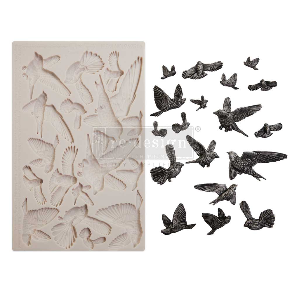 Re-Design With Prima® Decor Moulds - Flocking Birds - 5"x8", 8mm