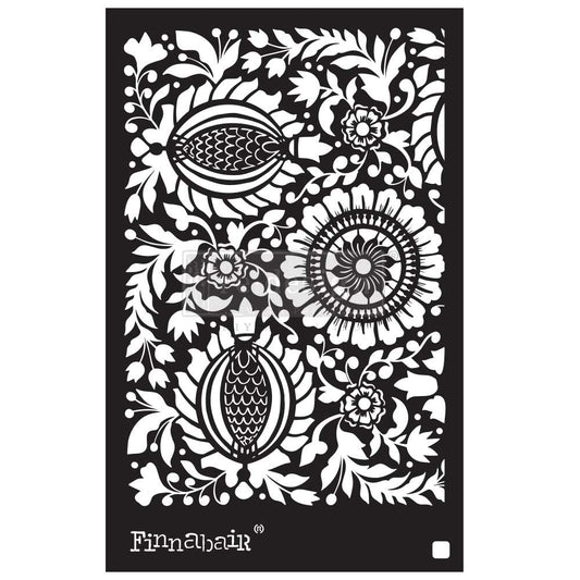 Finnabair Stencil - Folk Florals -1 piece, 6x9"