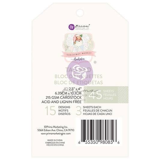 Prima Christmas Market Collection Tag Pad 2.5"x4"