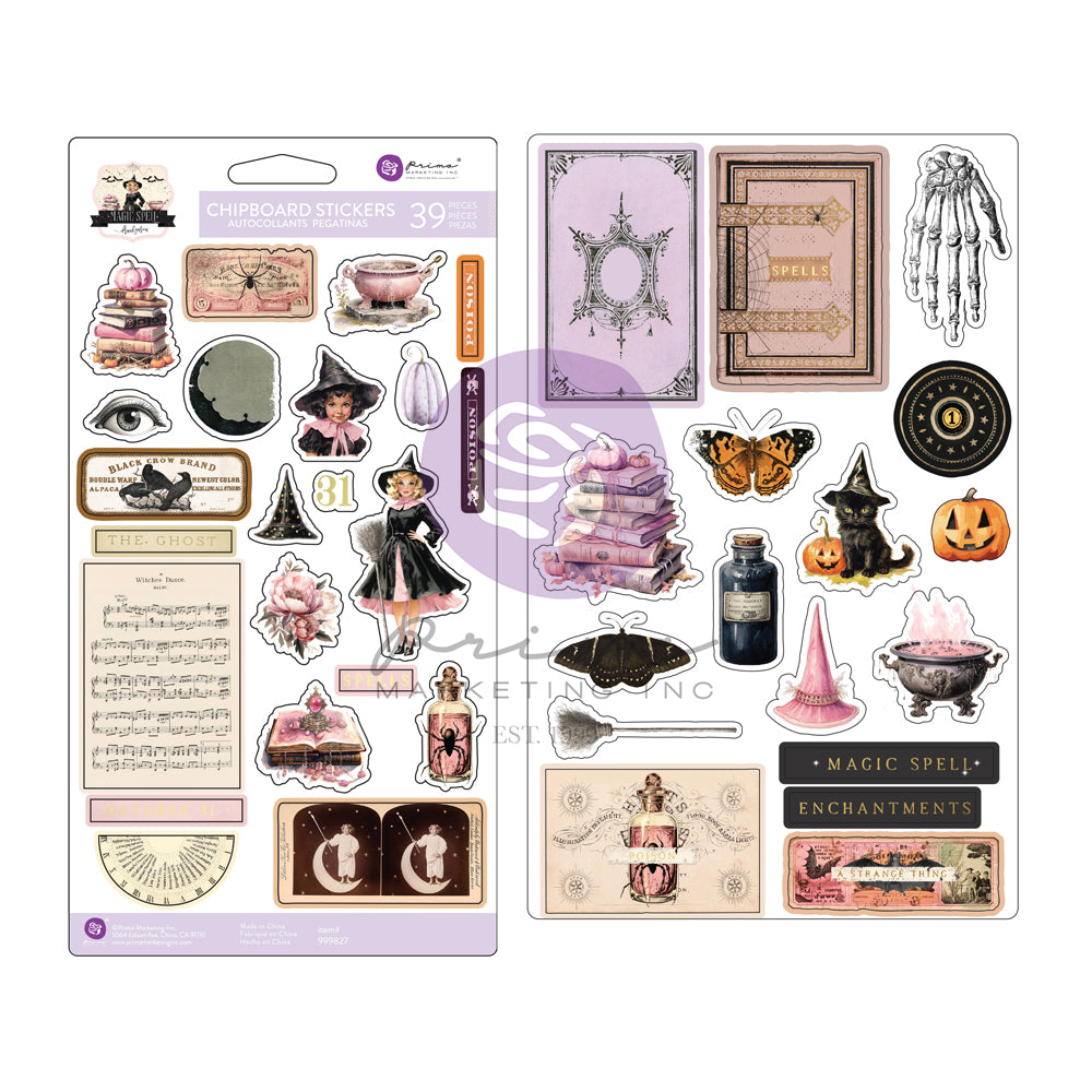 Prima Marketing - Magic Spell Collection Chipboard Stickers 39 Pieces