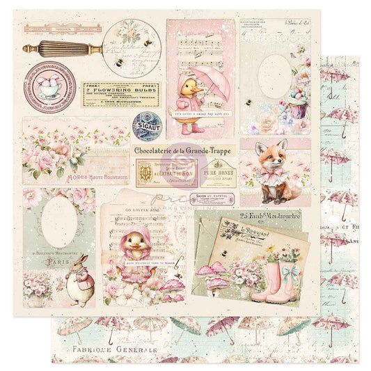 Prima Marketing - Sweet Spring 12x12 Paper Sheet, Never A Rainy Day With You