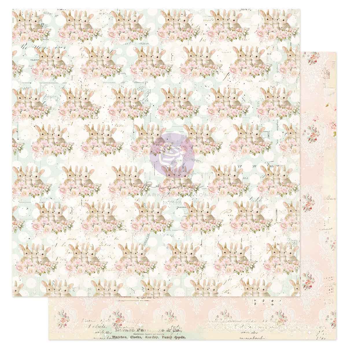 Prima Marketing - Sweet Spring 12x12 Paper Sheet, Bunny Hugs