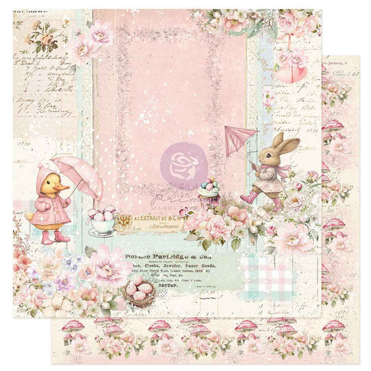 Prima Marketing - Sweet Spring 12x12 Paper Sheet, Rainy Day Kisses