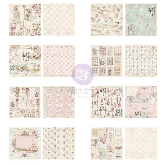 Prima Marketing - Buttons & Keepsakes 8x8" Paper Pad