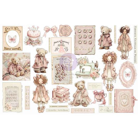 Prima Marketing - Buttons & Keepsakes Ephemera, Quilted Memories 64 pcs