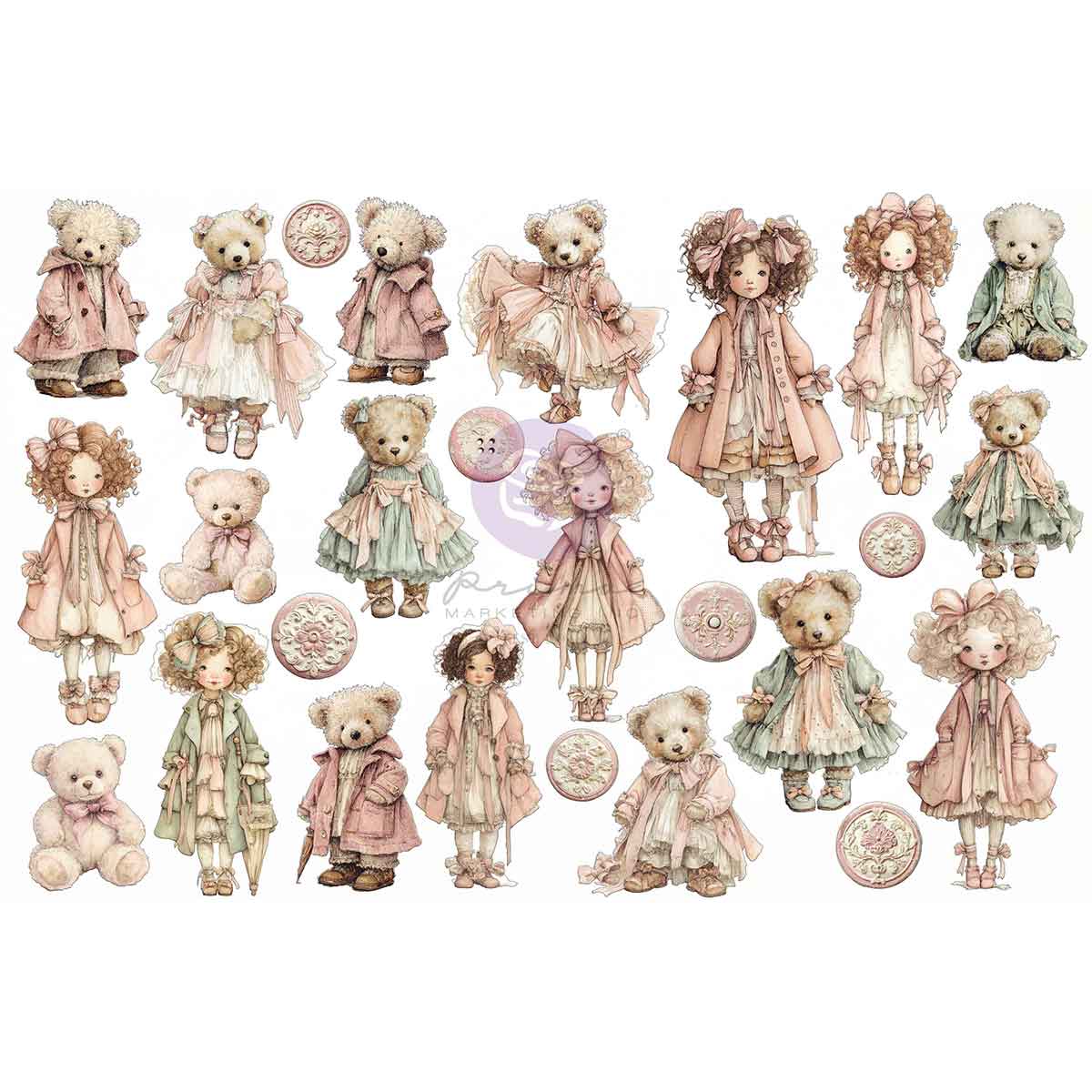 Prima Marketing - Buttons & Keepsakes Ephemera, Cherished Companions 52pcs