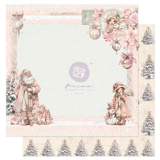 Prima Marketing - Christmas Blush Collection Paper Snowy Memories 12x12"