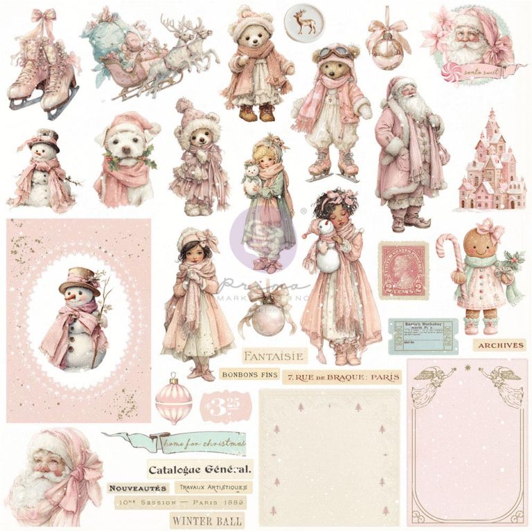 Prima Marketing - Christmas Blush Collection Ephemera 72 pcs